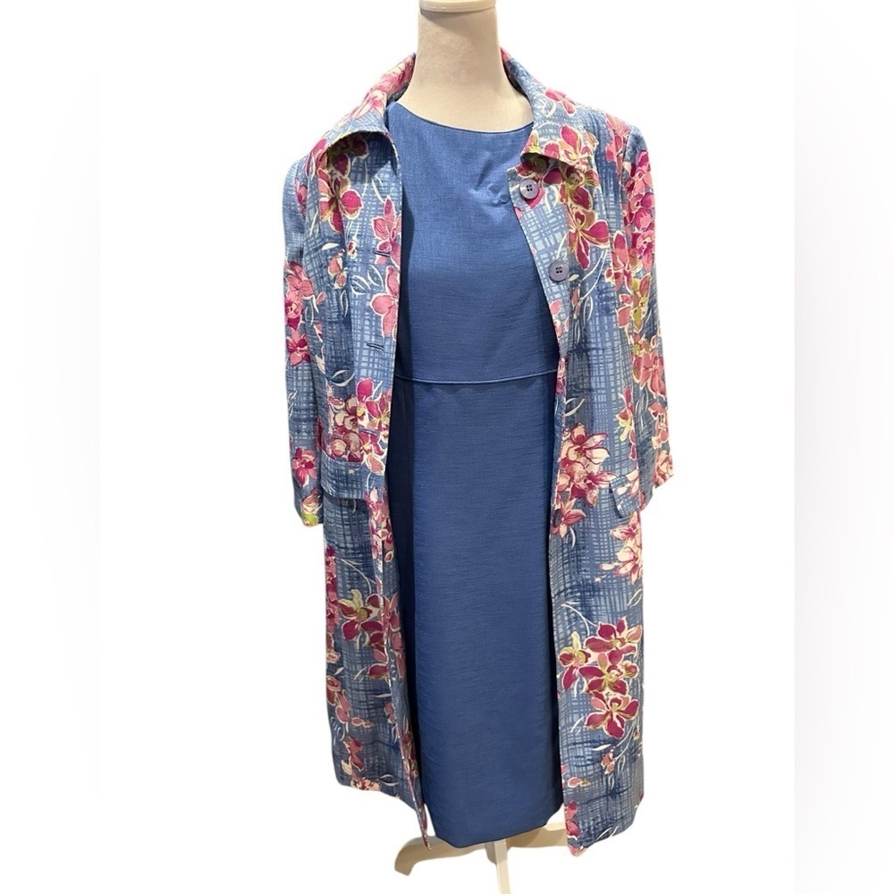 Amanda Smith Floral Blue dress set dress (2pcs) size 12 - Picture 3 of 10